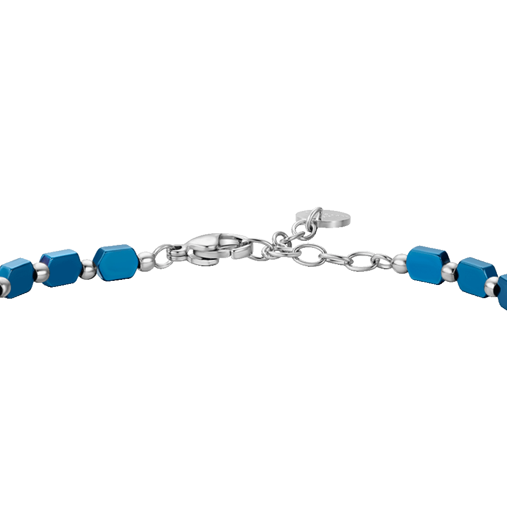 STEEL MEN'S BRACELET WITH BLUE HEMATITE