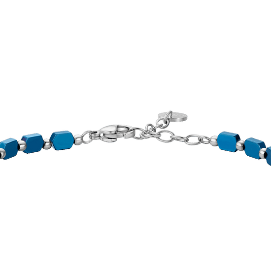 STEEL MEN'S BRACELET WITH BLUE HEMATITE