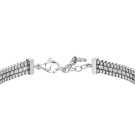 BRACCIALE UOMO IN ACCIAIO E ZIRCONI NERI