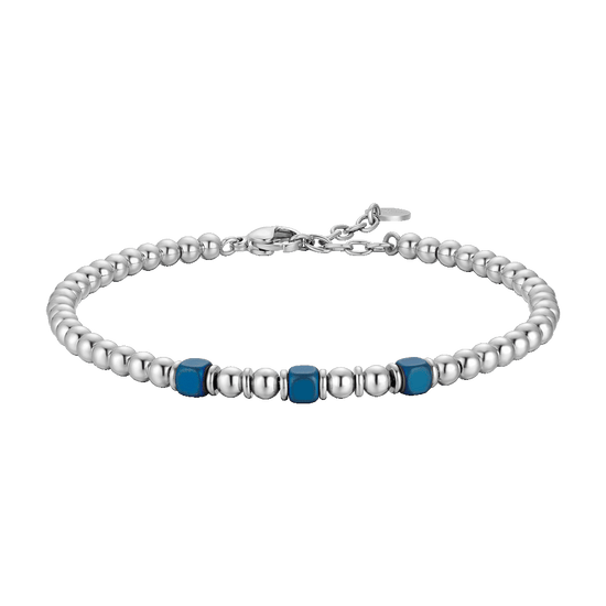 BRACCIALE UOMO IN ACCIAIO CON ELEMENTI IN EMATITE BLU