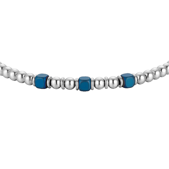 BRACCIALE UOMO IN ACCIAIO CON ELEMENTI IN EMATITE BLU