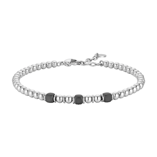 BRACCIALE UOMO IN ACCIAIO CON ELEMENTI IN EMATITE GRIGIA