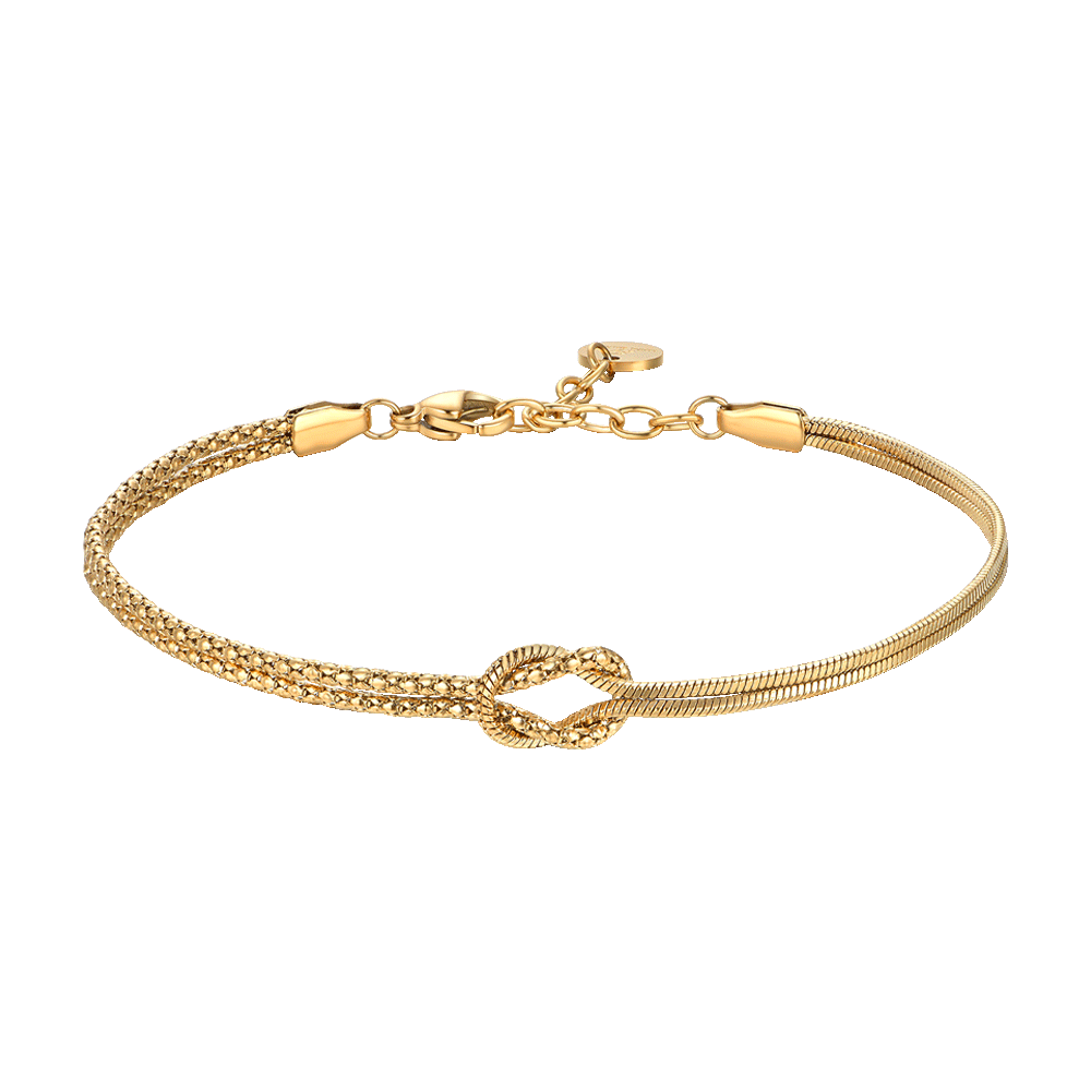 BRACCIALE UOMO IN ACCIAIO IP GOLD CON NODO