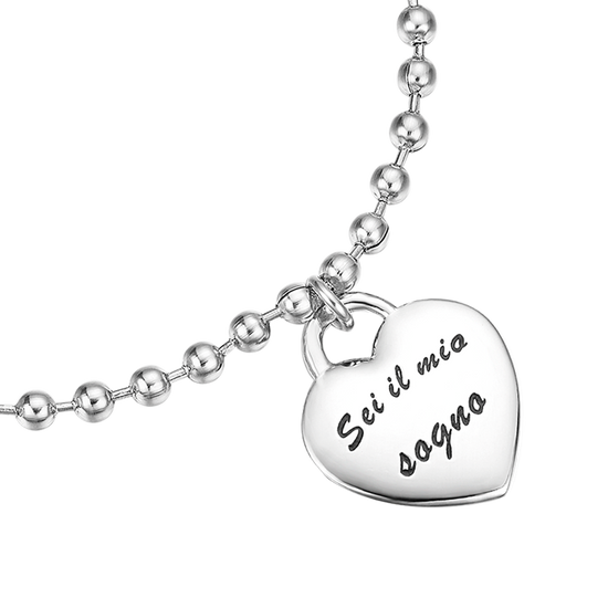 BRACCIALE IN ACCIAIO CON CIONDOLO IN METALLO SEI IL MIO SOGNO