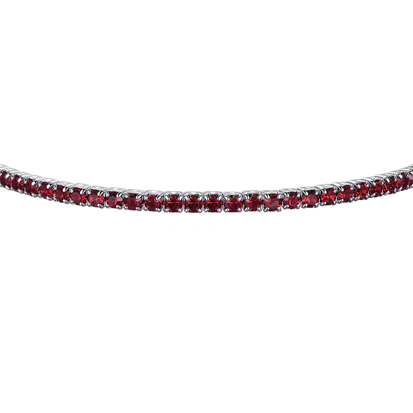 METAL BRACELET WITH RED CRYSTALS Luca Barra