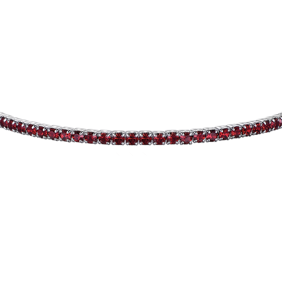 METAL BRACELET WITH RED CRYSTALS Luca Barra