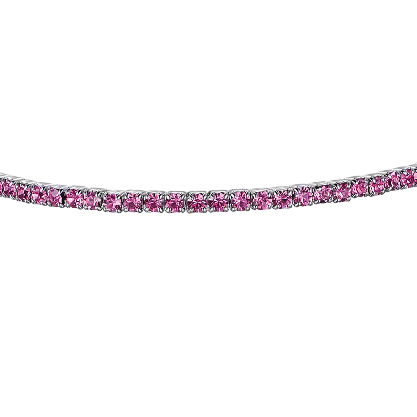 METAL BRACELET WITH DARK PINK CRYSTALS Luca Barra