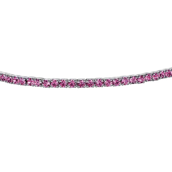 METAL BRACELET WITH DARK PINK CRYSTALS Luca Barra