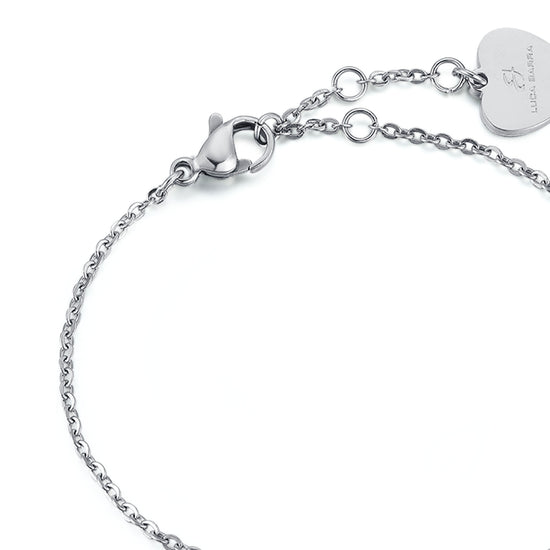 STEEL BRACELET, IP ROSE HEART WITH GLITTER IP ROSE Luca Barra