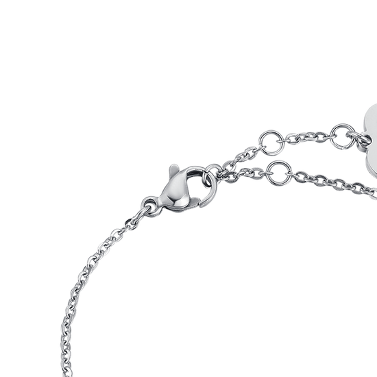 STEEL BRACELET, IP ROSE HEART WITH GLITTER IP ROSE Luca Barra