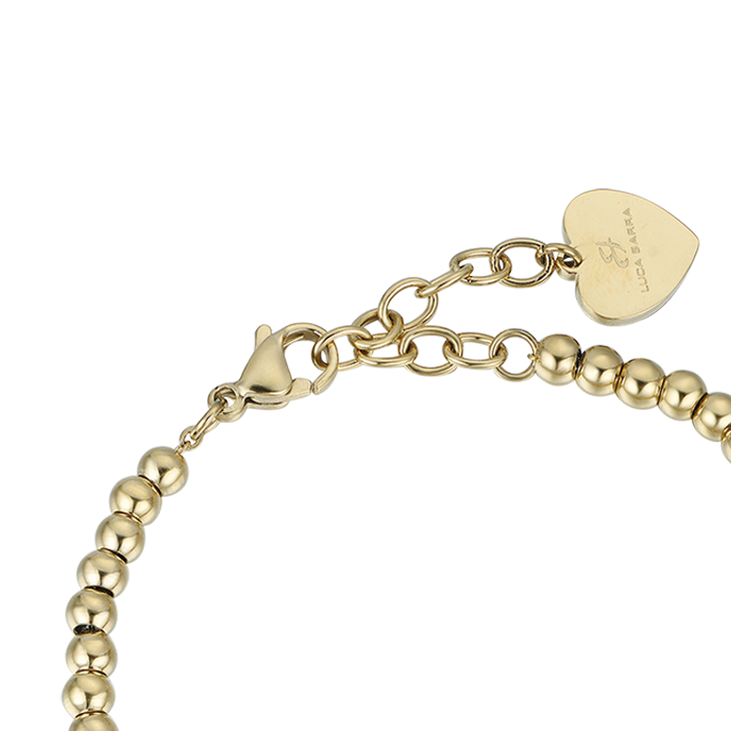WOMEN'S IP GOLD STEEL BRACELET WITH STAR WITH WHITE CRYSTALS