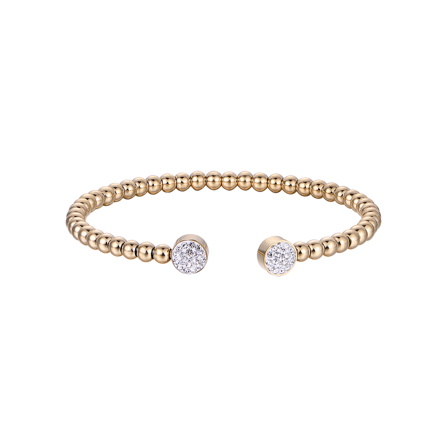 IP GOLD STEEL BRACELET WITH WHITE CRYSTALS Luca Barra