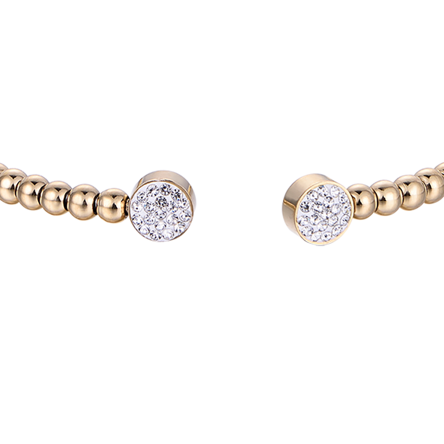 IP GOLD STEEL BRACELET WITH WHITE CRYSTALS Luca Barra