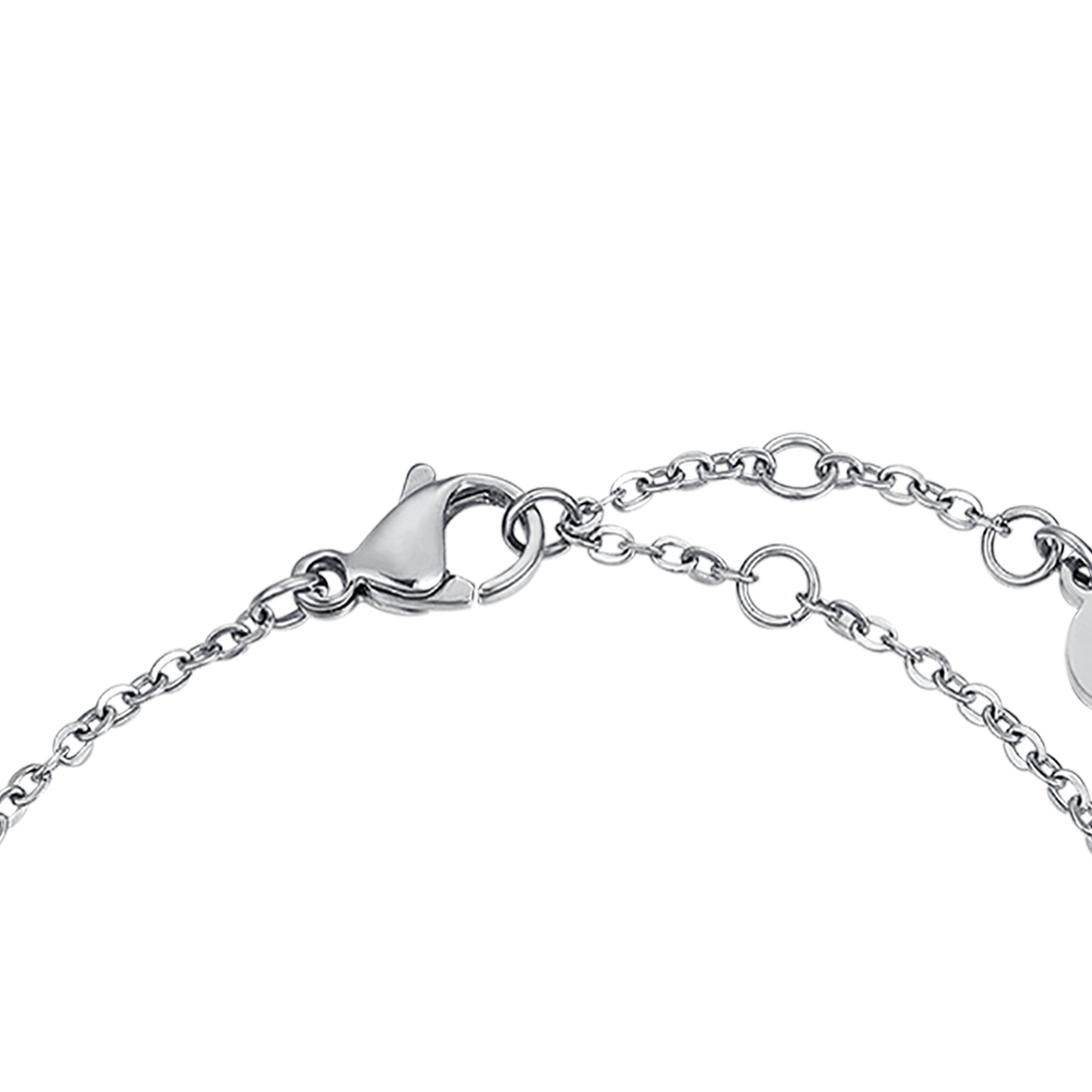 STEEL BRACELET WITH PINK STONES