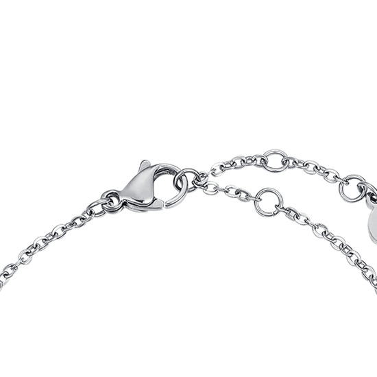 STEEL BRACELET WITH PINK STONES