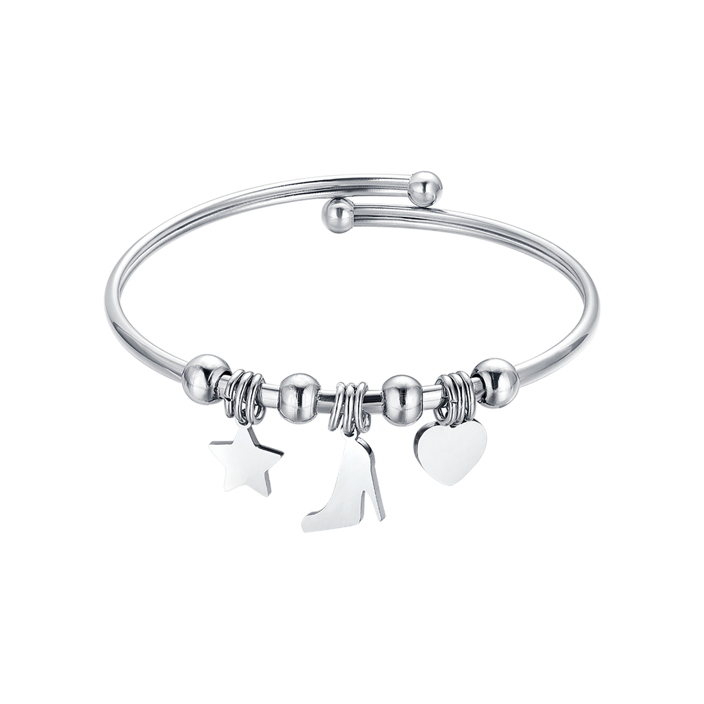 STEEL BRACELET WITH STAR, SHOE AND HEART Luca Barra