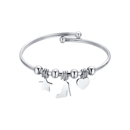 STEEL BRACELET WITH STAR, SHOE AND HEART Luca Barra