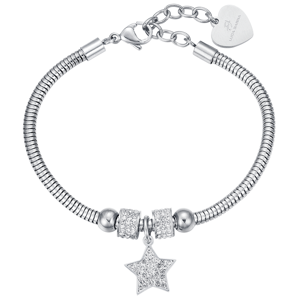 WOMAN'S STELLA STEEL BRACELET WITH WHITE CRYSTALS Luca Barra