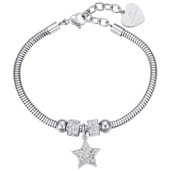 WOMAN'S STELLA STEEL BRACELET WITH WHITE CRYSTALS Luca Barra