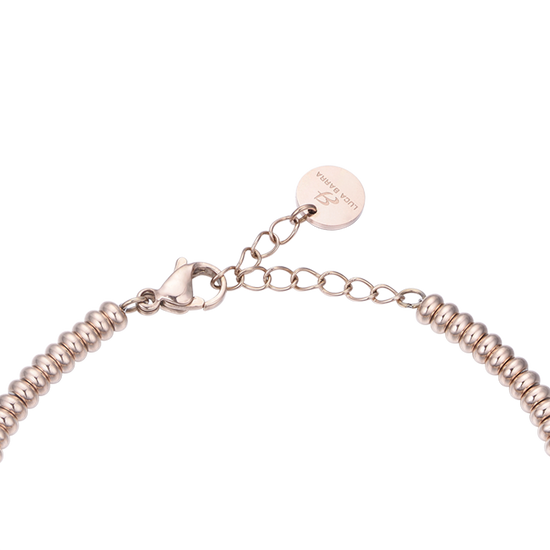 IP ROSE STEEL BRACELET WITH ANGEL WITH WHITE CRYSTALS