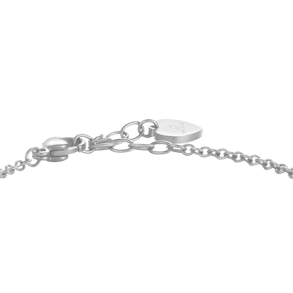 WOMEN'S STEEL BRACELET WITH HEART AND RED HORN