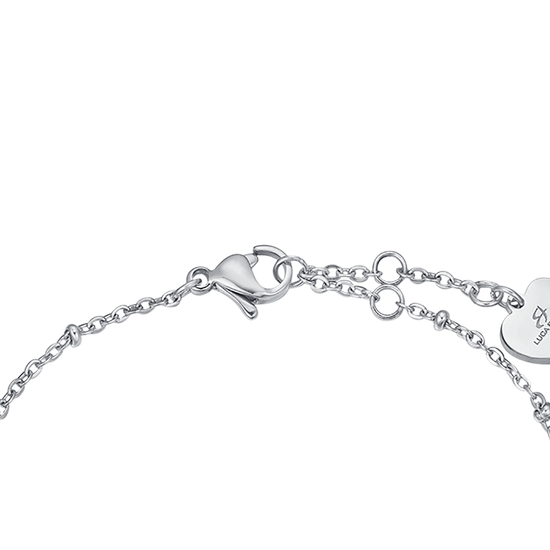 STAINLESS STEEL BRACELET WITH STEEL HEARTS AND STEEL IP ROSE Luca Barra