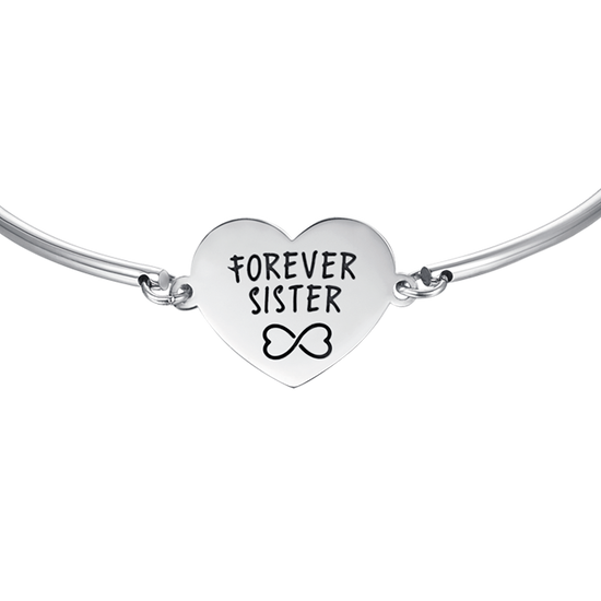 WOMEN'S STEEL BRACELET WITH FOREVER SISTER INSCRIPTION