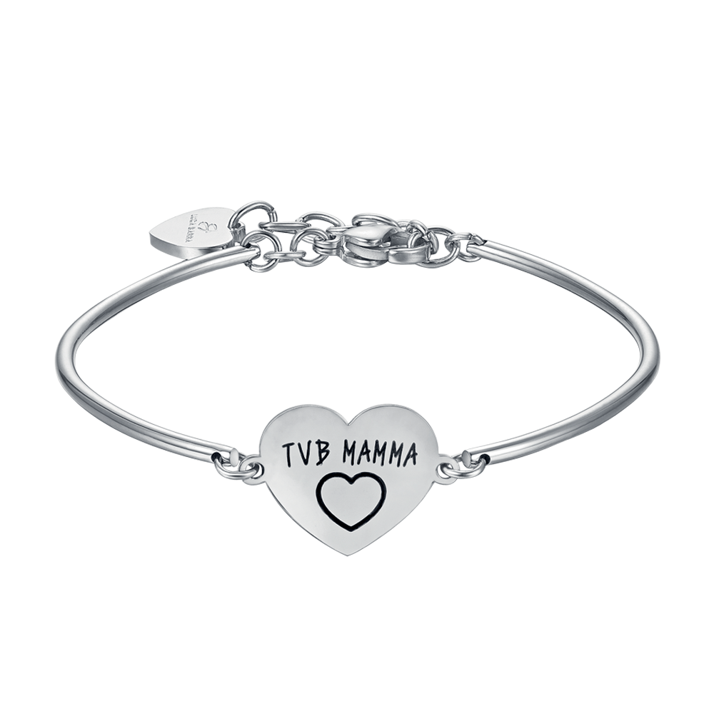 WOMEN'S STEEL BRACELET WITH TVB WRITING MOM