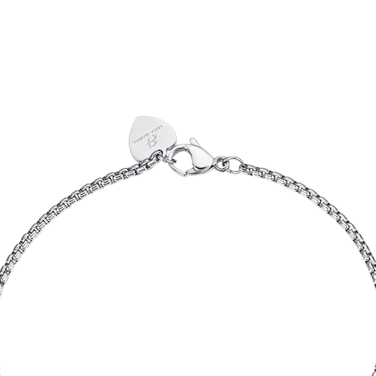 STEEL HEART BRACELET WITH WHITE CRYSTALS
