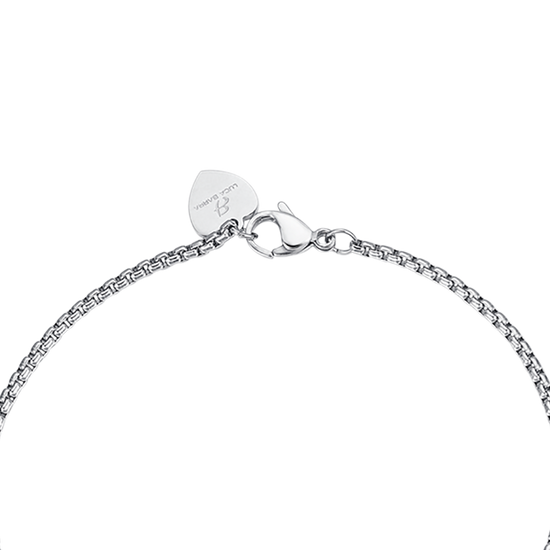 STEEL HEART BRACELET WITH WHITE CRYSTALS