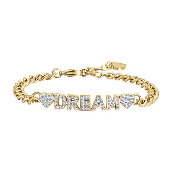 DREAM GOLDEN STEEL WOMEN'S BRACELET WITH WHITE CRYSTALS Luca Barra