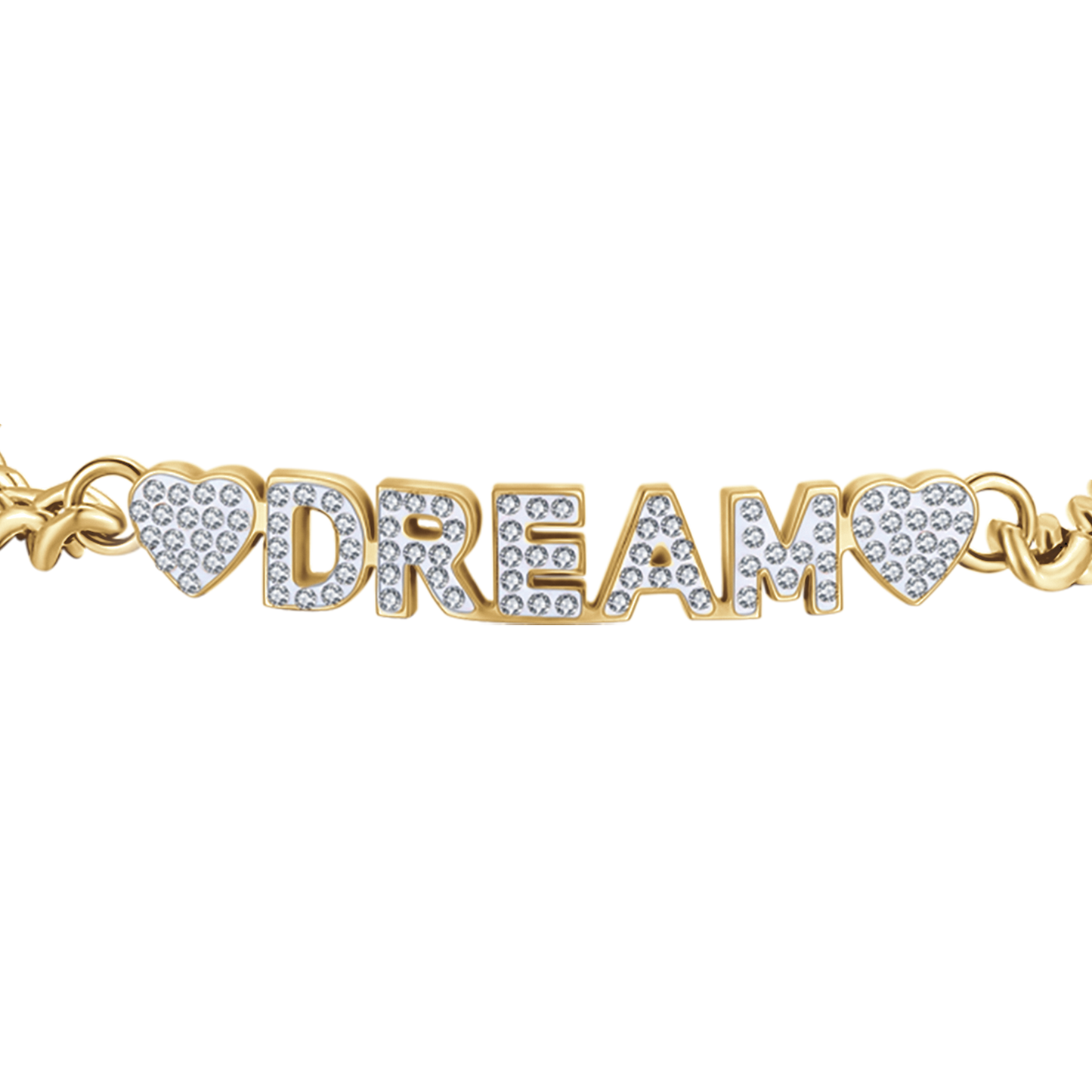 DREAM GOLDEN STEEL WOMEN'S BRACELET WITH WHITE CRYSTALS Luca Barra