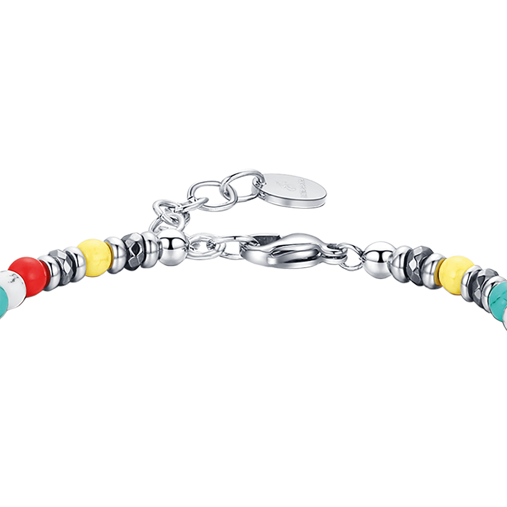 STEEL BRACELET WITH MULTICOLOR STONES
