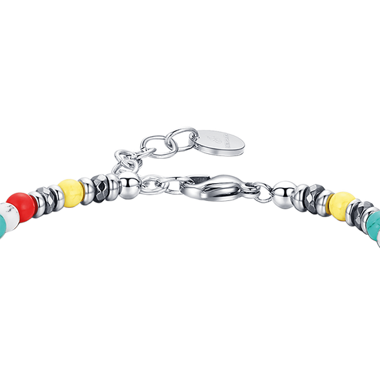 STEEL BRACELET WITH MULTICOLOR STONES