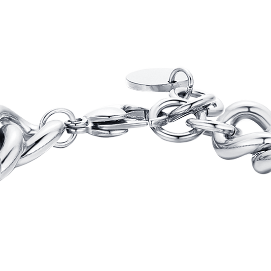 Upload image to Gallery WOMAN'S BRACELET IN STEEL WITH WHITE CRYSTALS CHAIN MACHINE
