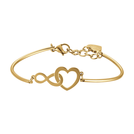 WOMAN'S BRACELET IN IP GOLD STEEL WITH HEART AND INFINITE Luca Barra