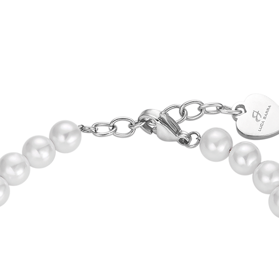 BRACCIALE DI PERLE SINTETICHE BIANCHE DONNA