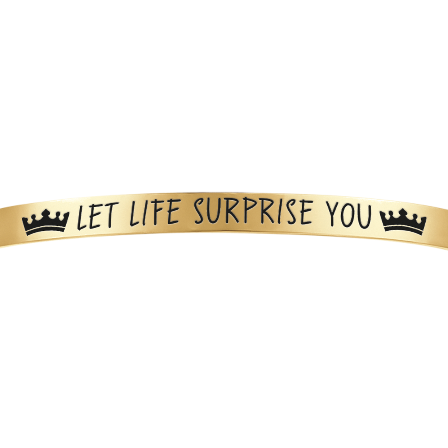 WOMEN'S GOLD STEEL BRACELET LET LIFE SURPRISE YOU