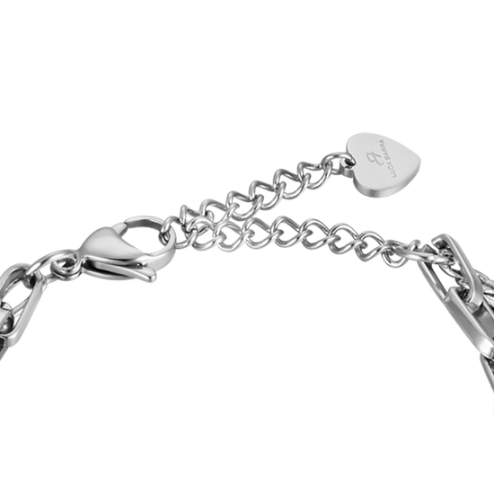 WOMEN'S STEEL INFINITY BRACELET WITH WHITE CRYSTALS