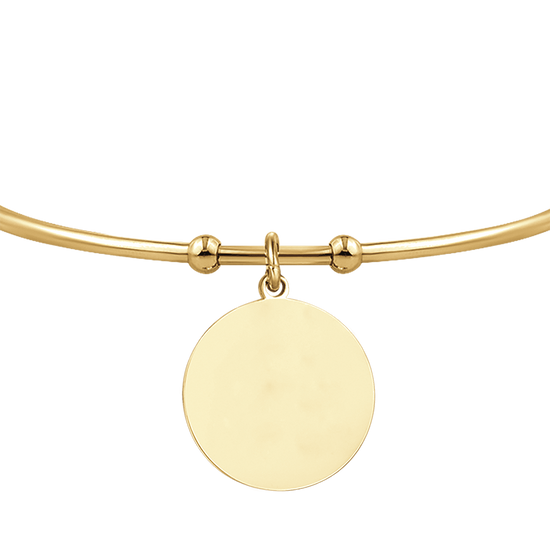 WOMEN'S PERSONALIZED GOLD STEEL CIRCLE BRACELET