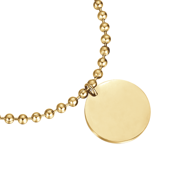 WOMEN'S PERSONALIZED GOLD STEEL BRACELET WITH PLATE