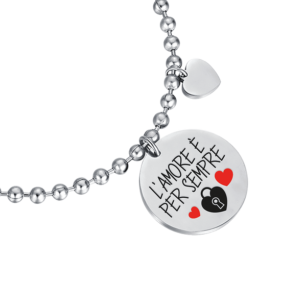 WOMEN STEEL BRACELET LOVE IS FOREVER