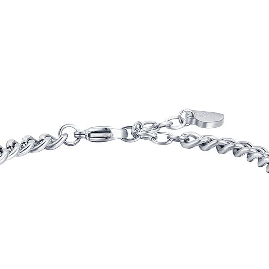 WOMEN'S STEEL LOVE BRACELET WITH WHITE CRYSTALS