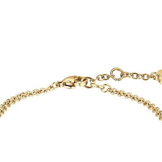 GOLD STEEL WOMEN'S BRACELET WITH BLACK CRYSTALS