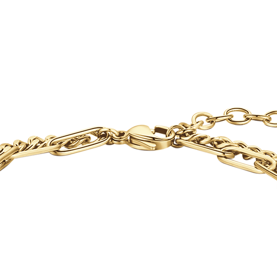 GOLD STEEL WOMEN'S BRACELET WITH HEARTS AND STARS