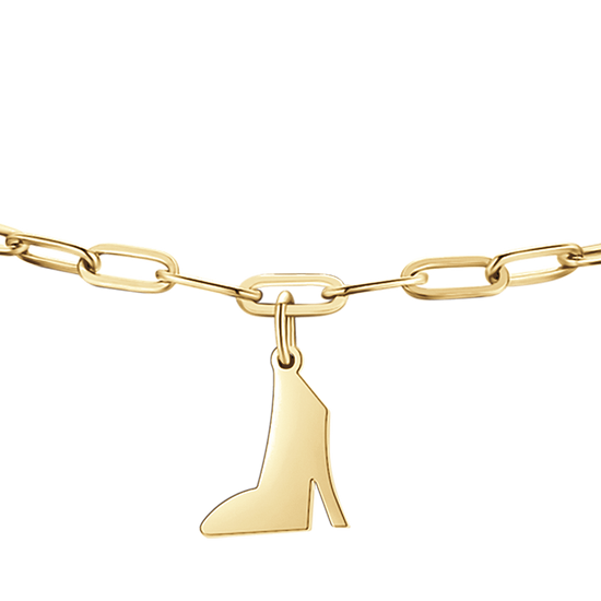GOLD STEEL WOMEN'S BRACELET WITH HEART, SHOE AND STAR