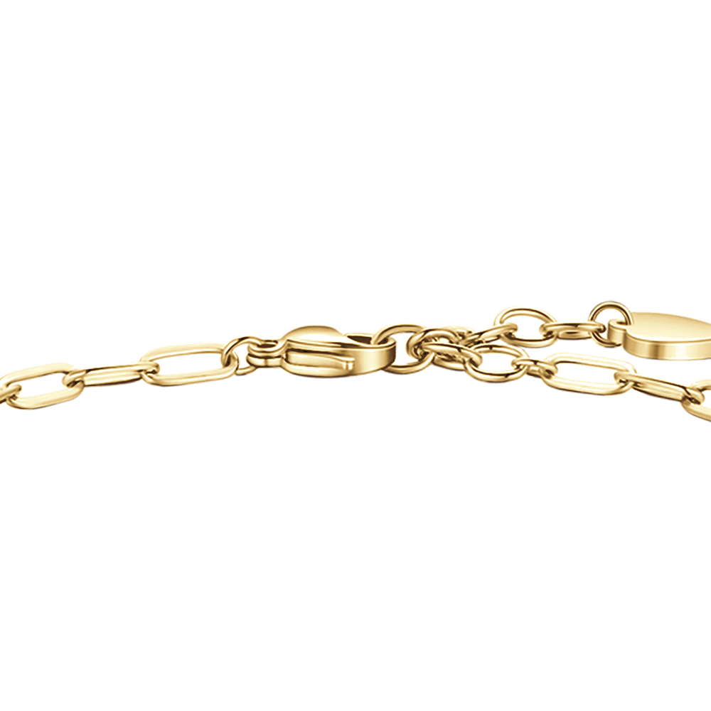 GOLD STEEL WOMEN'S BRACELET WITH HEART, SHOE AND STAR