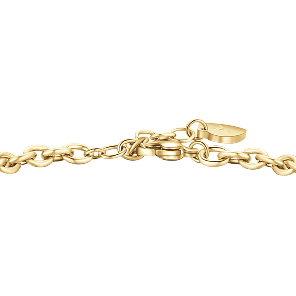 GOLD-PLATED STEEL WOMEN'S BRACELET WITH FOUR-LEAF CLOVER
