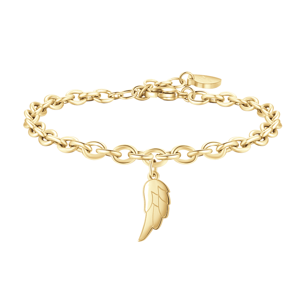 gold-plated steel women's bracelet with wing Luca Barra