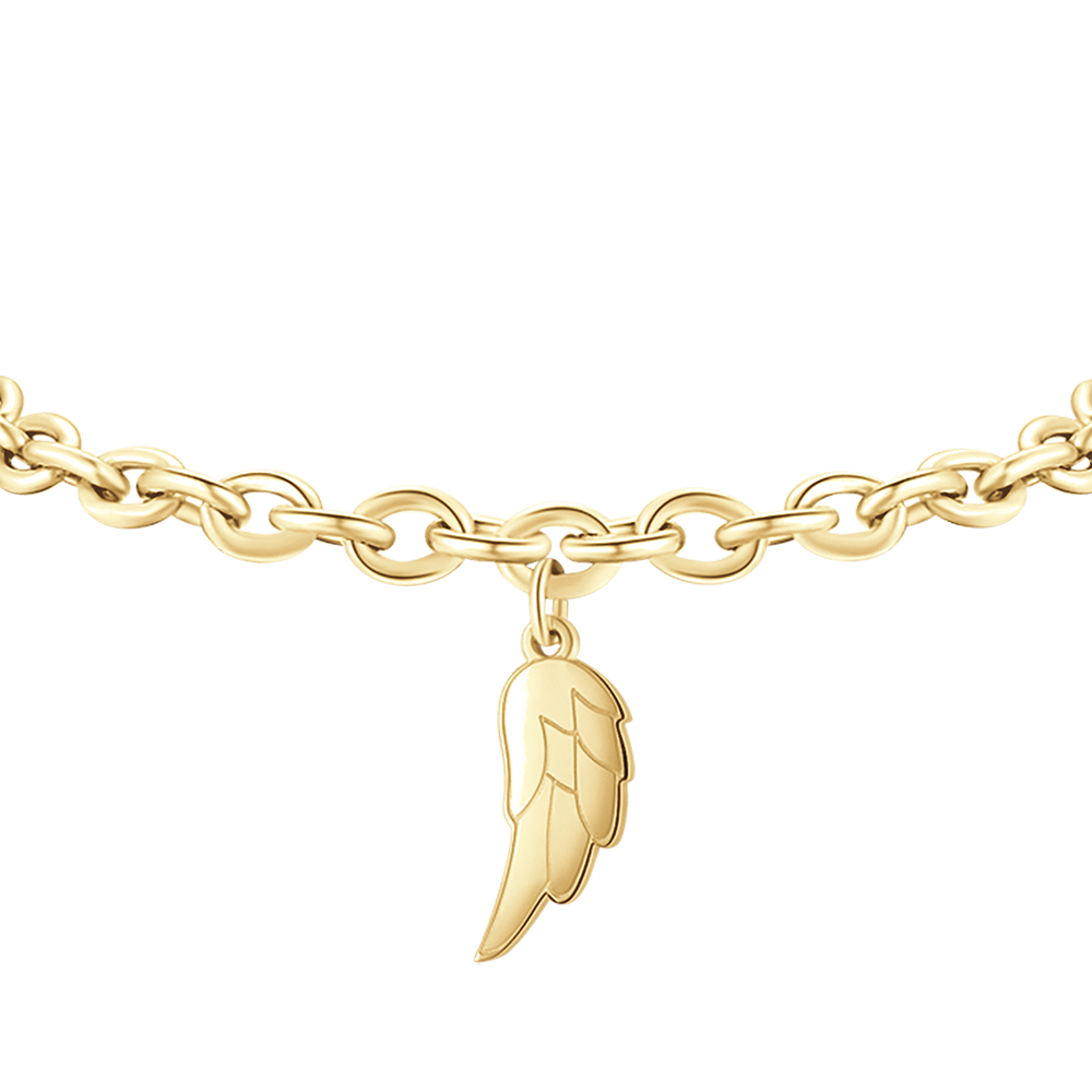 WOMEN'S GOLD-PLATED STEEL BRACELET WITH WING